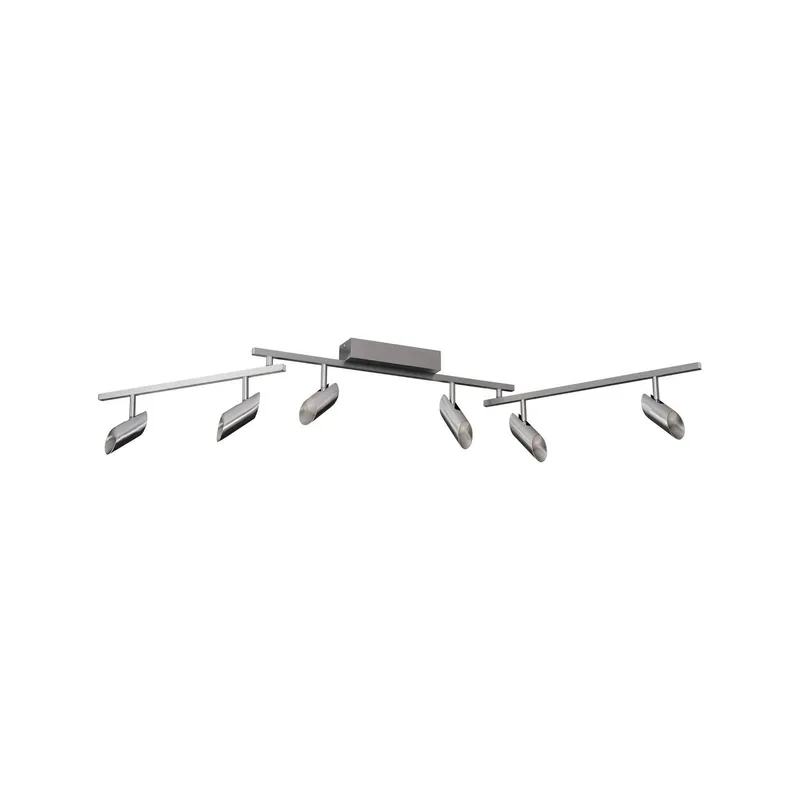 LED plafondspot Risell, lengte 142 cm, aluminiumkleurig de Brilliant en Aluminium – photo produit
