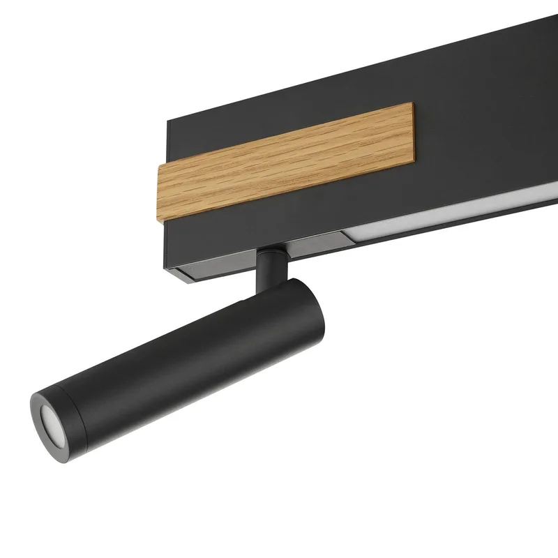 LED plafondspot Streamline, lengte 60 cm, zwart, 2-lamps. från Brilliant i Svart, Licht hout – produktbild