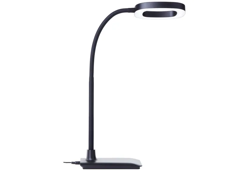 LED Schreibtischlampe Maskat, Dimmfunktion, LED fest integriert, Neutralweiß, 43cm, 880lm, 5000K, dimmbar, Flexarm de Brilliant en Noir – photo produit