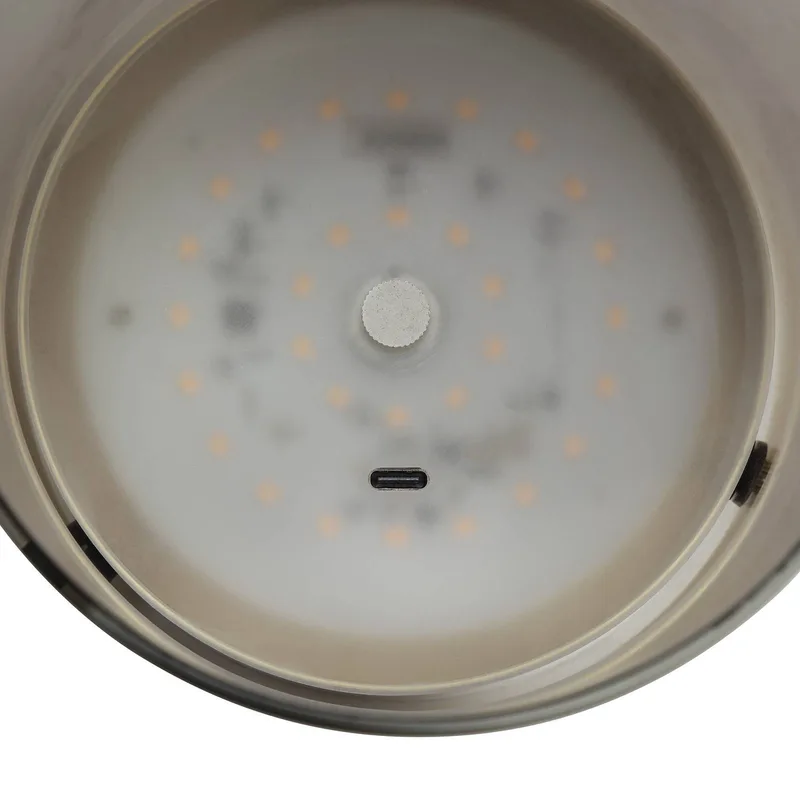 LED tafellamp Lumeo, Ø 13 cm, messingkleurig/rookgrijs från Brilliant i Rookgrijs, Mässing – produktbild