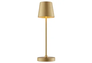LED Tischleuchte Elora, Dimmfunktion, USB-Ladefunktion, LED fest integriert, Warmweiß, LED Akku Leuchte, 220 lm, 2700 K, Wireless Charging, dimmbar från Brilliant i Guld – produktbild 1 av 5