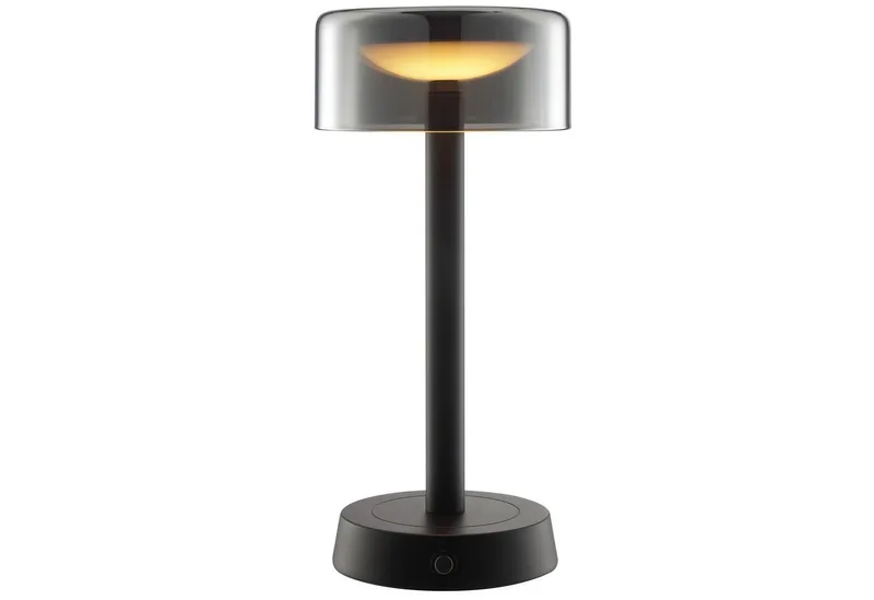 LED Tischleuchte Razor, Dimmfunktion, USB-Ladefunktion, LED fest integriert, Warmweiß, LED Akku Leuchte, 26 cm, 260 lm, 2700 K, Wireless Charging, dimmbar de Brilliant en Noir – photo produit