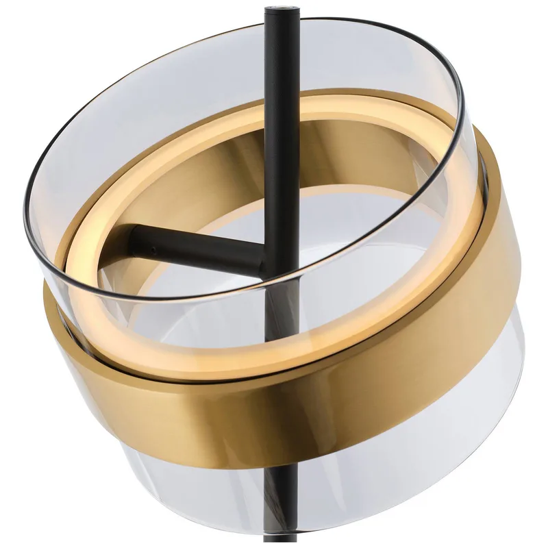 LED vloerlamp Inside, messingkleurig/rookgrijs, hoogte 146 cm fra Brilliant i Rookgrijs, Messing, Sort – produktbillede