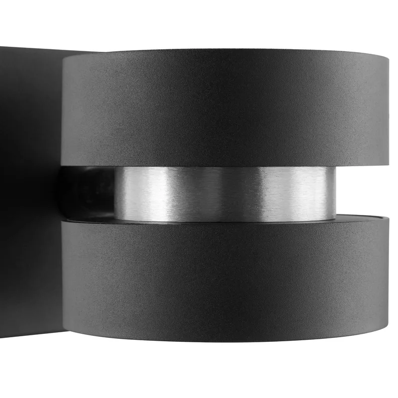 LED wandlamp Glow-Sphere, zwart, Ø 13 cm, metaal, 2-lamps. från Brilliant i Svart, Aluminium – produktbild