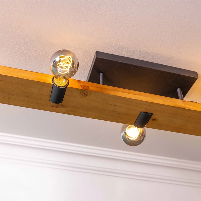 Leuke plafondlamp Mertes 5-lichts - 80115/76 fra Brilliant i Bruin Zwart – produktbillede