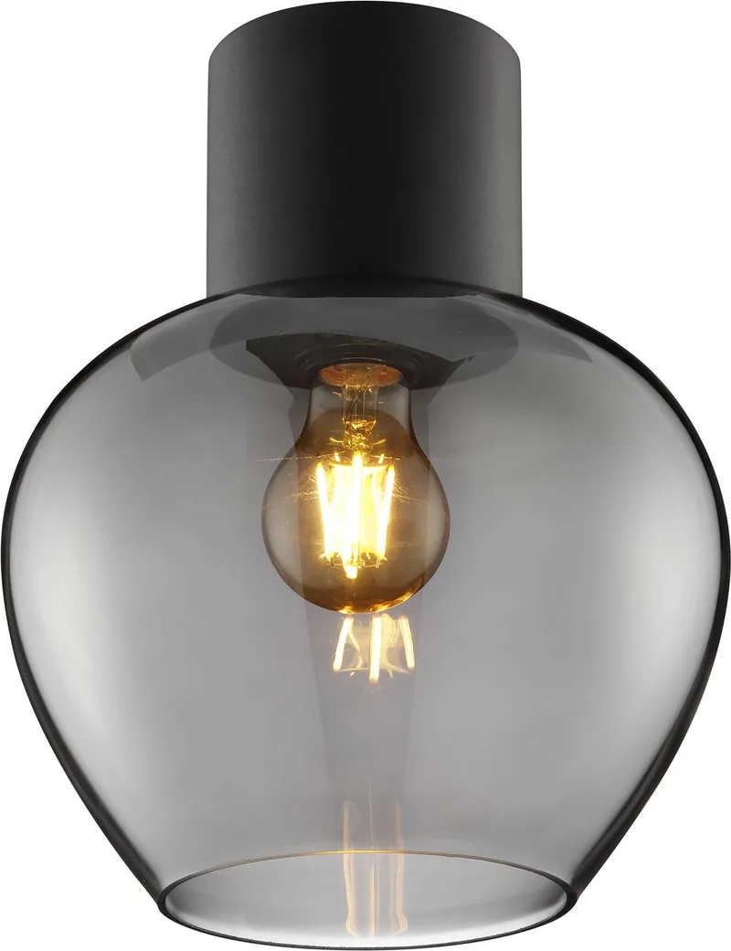 Ligari - Plafondlamp - ø 23 cm - E27 max 1x20W - Zwart/Smoke de Brilliant en Noir – photo produit