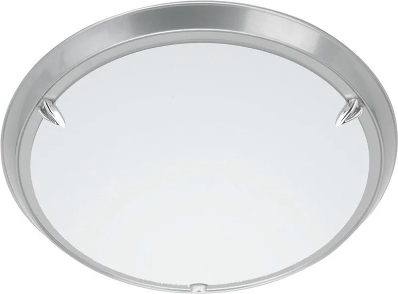 Brilliant 90288/11 Livorno Plafonnier LED E27 60 W titane, blanc de Brilliant en Gris – photo produit