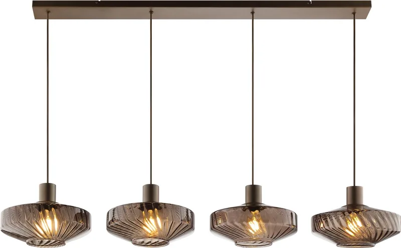Lyn - Hanglamp - 4-lichts - E27 van Brilliant in Koffie – productfoto