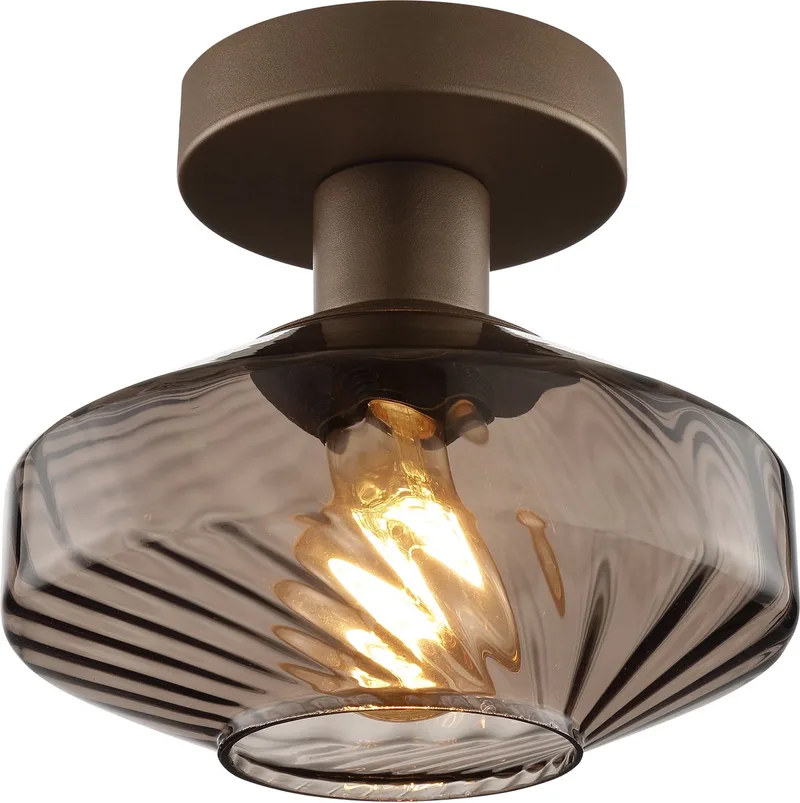 Lyn - Plafondlamp - 1-lichts - E27 van Brilliant in Koffie – productfoto