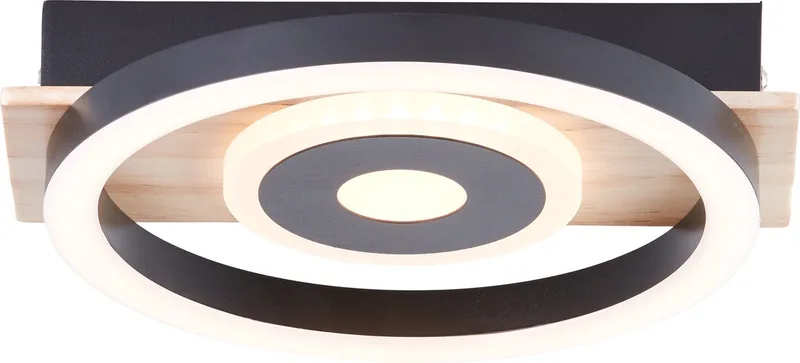 Maureen - Plafondlamp - LED 12W - 3000K - Zwart fra Brilliant i Hout – produktbillede