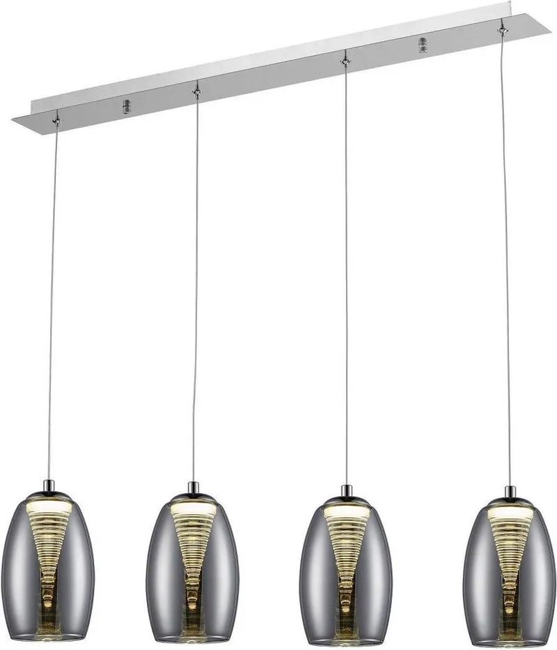 Metropolis Hanglamp - 4-lichts LED - 3000K - Gerookt von Brilliant in Chrom – Produktfoto