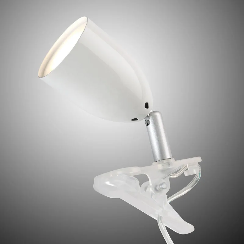 Moderne LED-klemmelampe LEO i hvid fra Brilliant i Hvid – produktbillede