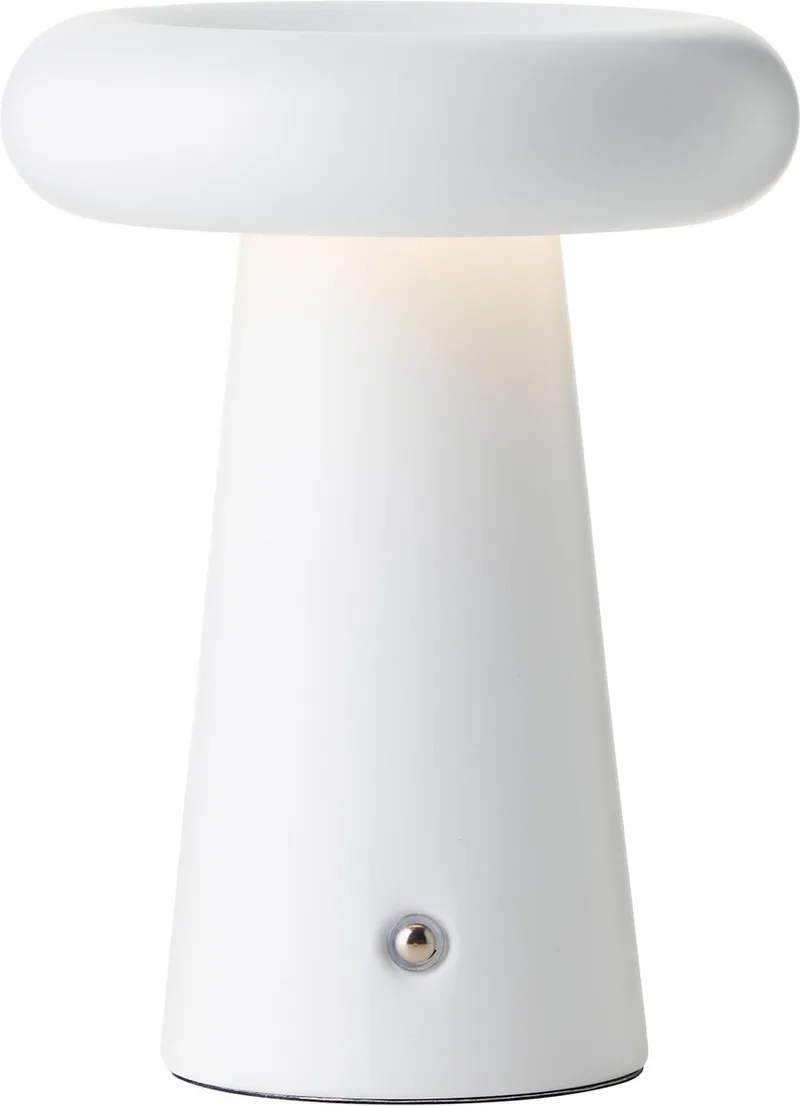 Muffin - Buiten tafellamp - LED 6W - Ø 14 cm - 400 lm - 3000K - 3-steps dimbaar - USB oplaadbaar - IP44 de Brilliant en Blanc – photo produit