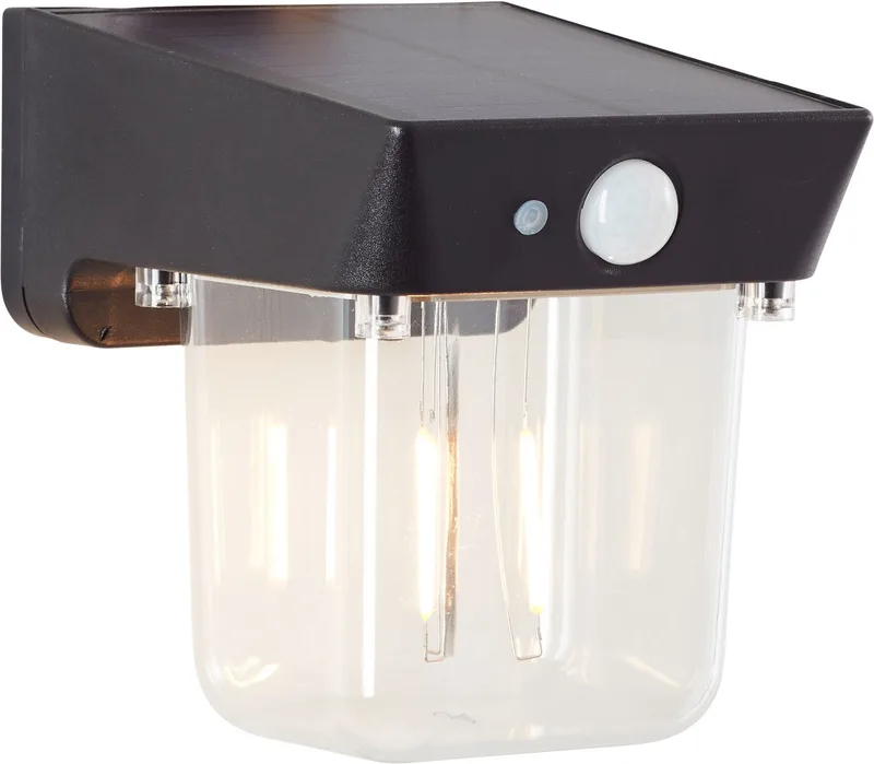 Parson - Buiten wandlamp - LED 2W - Solar - 240 lm - 2700K - Sensor - IP44 de Brilliant en Noir – photo produit