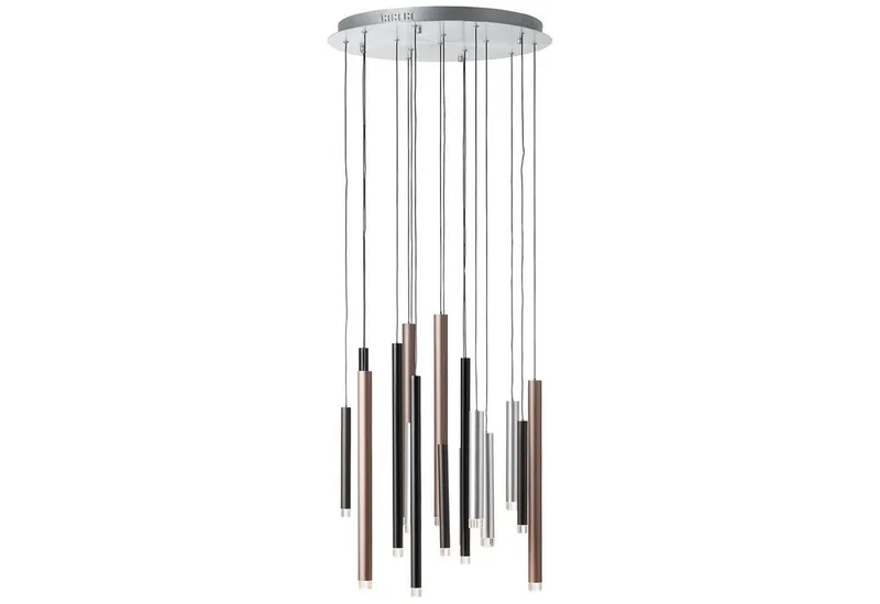Pendelleuchte Cembalo, LED fest integriert, Warmweiß, LED Hängelampe 16flg braun/Kaffee de Brilliant en Marron – photo produit