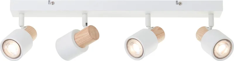 Pini - Plafondspotbalk - GU10 max 4x10W - Wit/Hout fra Brilliant i Wit Mat – produktbillede