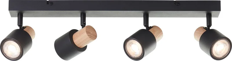 Pini 10147/76 Plafonnier Ampoule à incandescence GU10 noir, bois de Brilliant en Noir, Blanc – photo produit