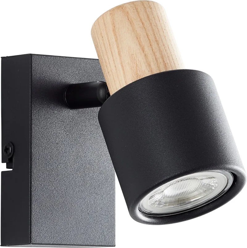 Pini - Wandlamp - GU10 max 1x10W fra Brilliant i Sort, Hout – produktbillede