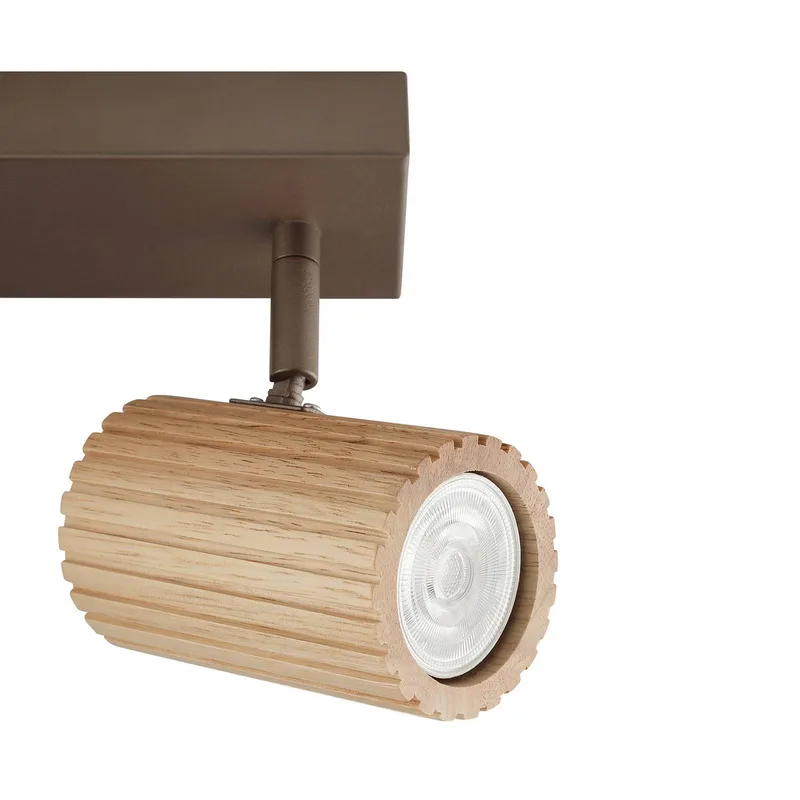 Plafondlamp Lakewood, hout, lengte 31 cm, 2-lamps från Brilliant i Brun, Houtkleurig – produktbild