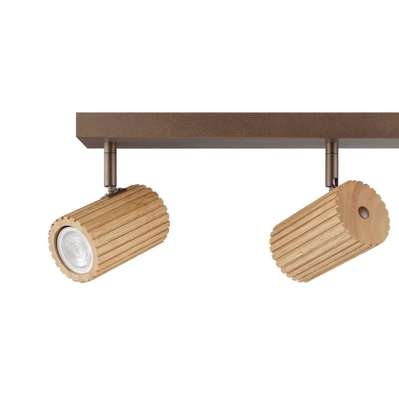 Plafondlamp Lakewood, hout, lengte 78 cm, 4-lamps från Brilliant i Brun, Houtkleurig – produktbild