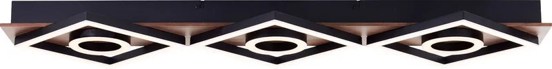 Plafondlamp zwart met hout Maureen 88cm - G80113/76 von Brilliant in Hout Zwart – Produktfoto