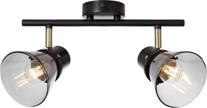 RONALD - Plafondlamp - Messing;Zwart de Brilliant en Laiton – photo produit