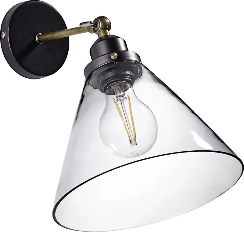 RONALD - Wandlamp - Transparant;Zwart de Brilliant en Transparent – photo produit