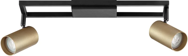Salor - Plafondlamp - GU10 2x5W - 350lm - 3000K - Dimbaar - Zwart/Goud fra Brilliant i Sort – produktbillede