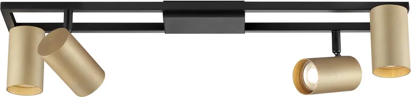 Salor - Plafondlamp - GU10 4x5W - 350lm - 3000K - Dimbaar - Zwart/Goud von Brilliant in Schwarz – Produktfoto