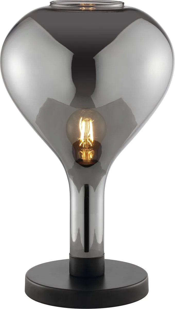Sander - Tafellamp - 1-lichts - E27 - Zwart/Smoke glas fra Brilliant i Sort – produktbillede