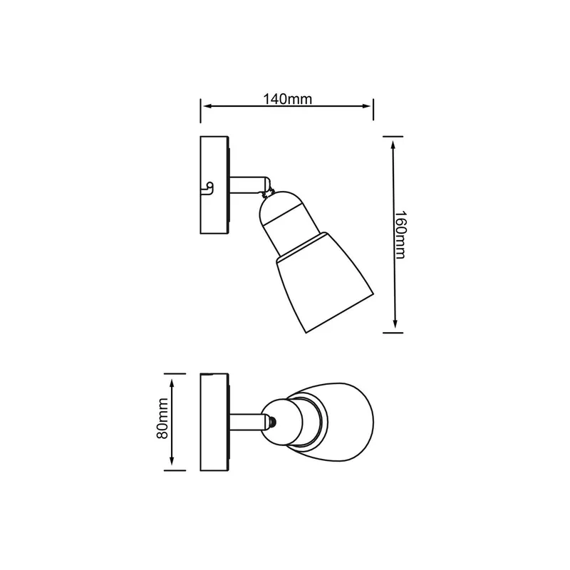 Sofia wandspot, ijzer/chroom/wit, projectie 19 cm från Brilliant i Ijzer, Krom, Vit – produktbild