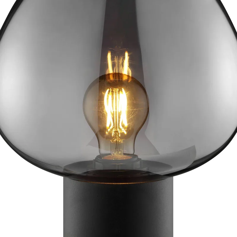 Tafellamp Ligari, zwart/rookgrijs, hoogte 28 cm metaal/glas fra Brilliant i Rookgrijs, Sort – produktbillede