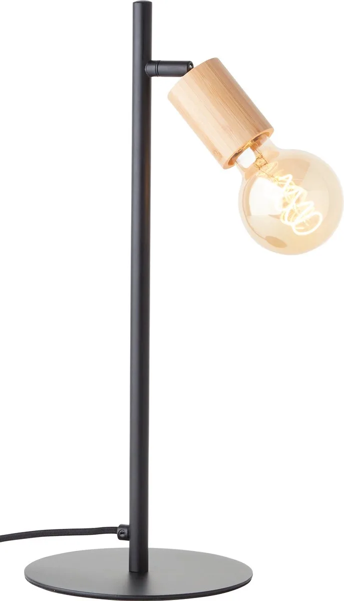 Tafellamp Tiffany zwart - 93197/76 by Brilliant in Mat zwart, Natural – product photo