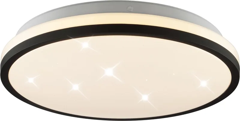Taya - Plafondlamp - Ø 28 cm - LED 12W - 1600lm - 2700K/4000K/6500K - IP44 - Zwart/Wit van Brilliant in Zwart – productfoto