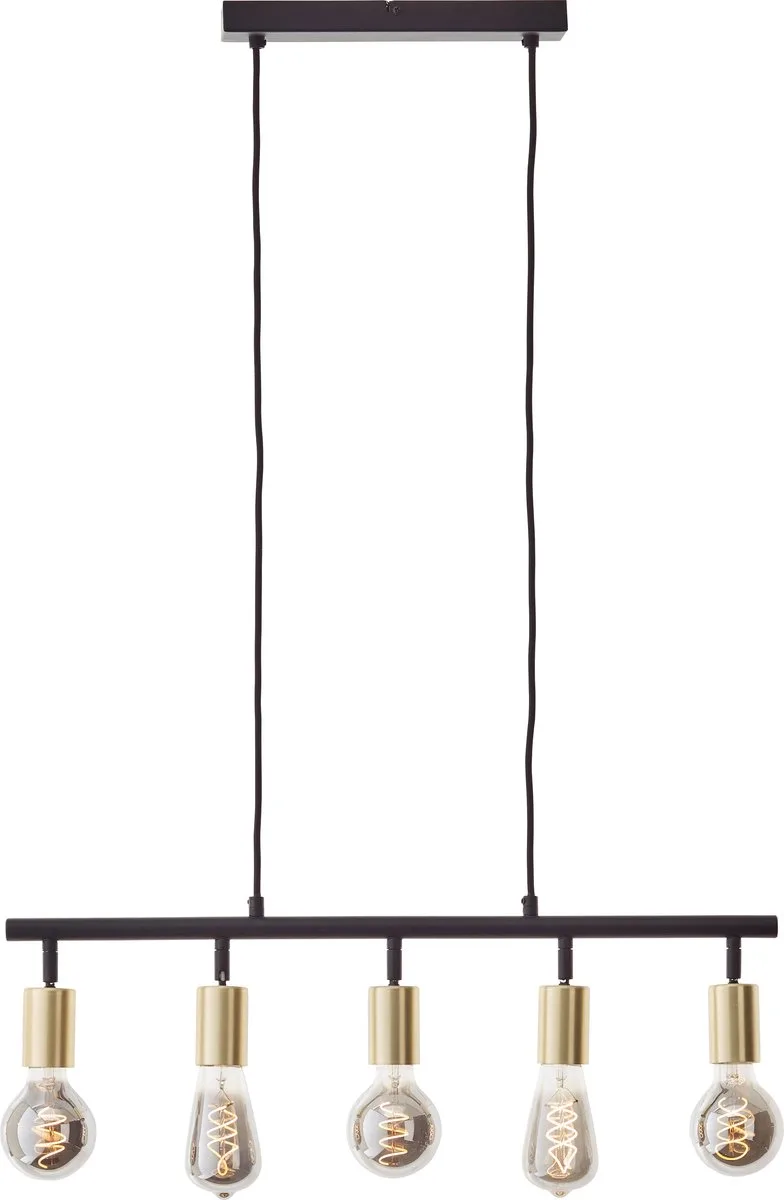 Tiffany 99684/78 Luminaire à suspendre E27 28 W noir (mat), laiton de Brilliant en Mat zwart, Geborsteld messing – photo produit