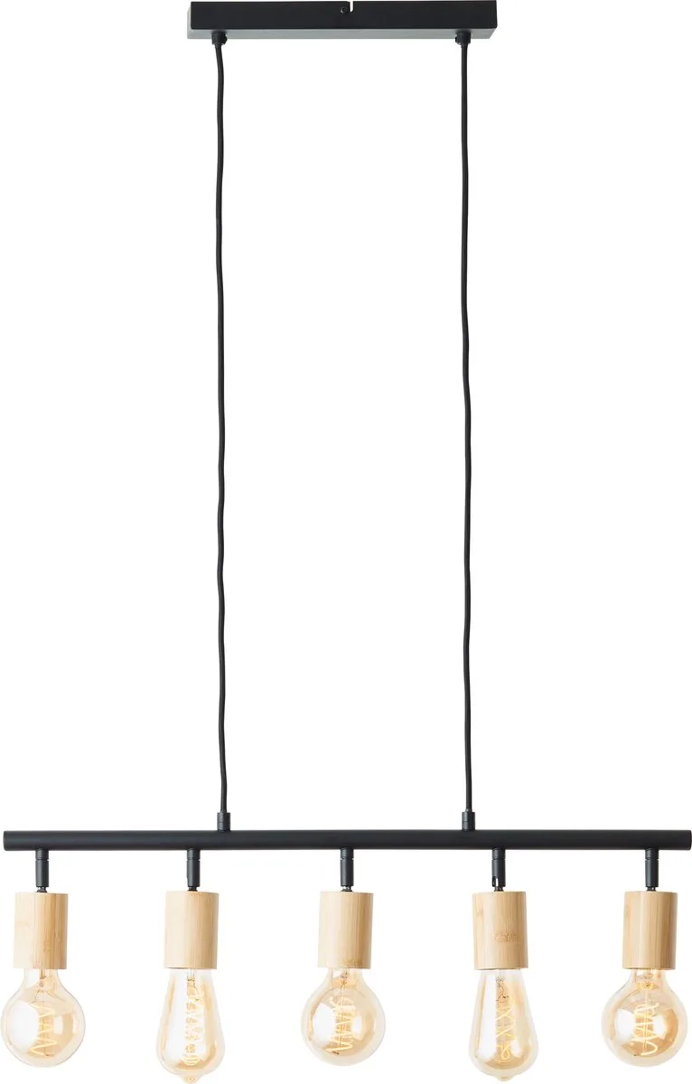 Tiffany 99684/76 Luminaire à suspendre E27 28 W noir (mat), naturel de Brilliant en Mat zwart, Naturel – photo produit