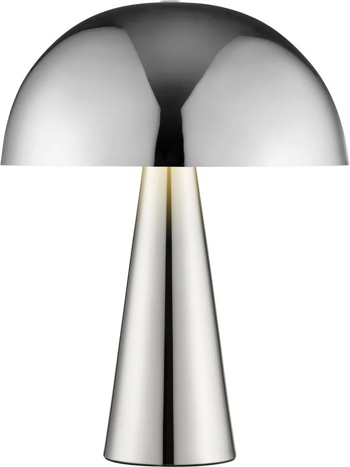 Tischleuchte Sigrun, ohne Leuchtmittel, Pilz Tischleuchte, 33 cm, Ø 25 cm, E14, max. 20 W, Metall, chromfarben de Brilliant en Argent – photo produit
