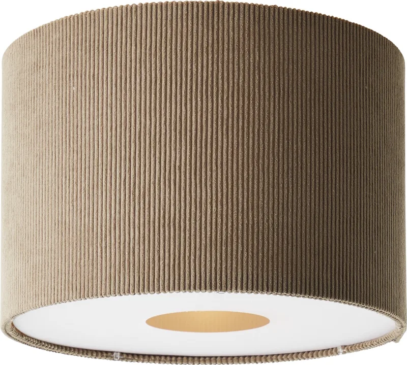 Tony - Plafondlamp - E27 max 1x25W - Ribstof de Brilliant en Gris – photo produit