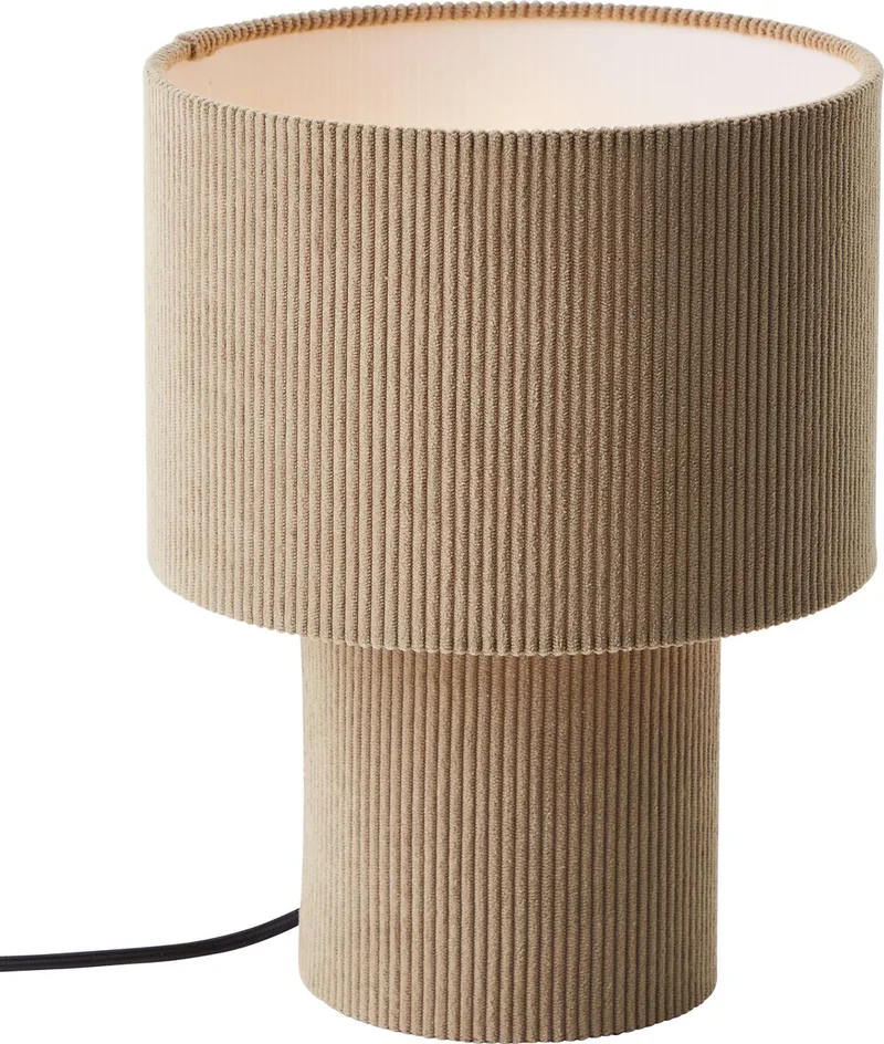 Tony - Tafellamp - E27 max 1x25W - Ribstof - Grijs fra Brilliant i Hvid – produktbillede