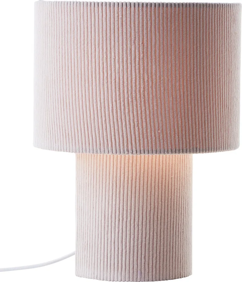 Tony - Tafellamp - E27 max 1x25W - Ribstof - Wit de Brilliant en Crème – photo produit