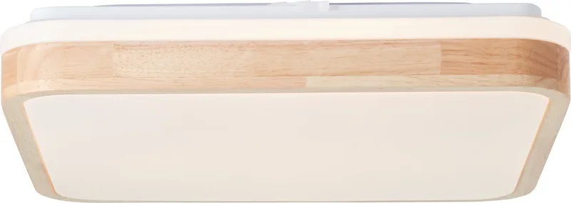 Tumeo LED plafondlamp 40x40cm licht hout/wit, metaal/hout, 1x geïntegreerde LED, 24W, (lichtstroom: 2400lm, lichtkleur: 3000K) de Brilliant en Hout Wit – photo produit