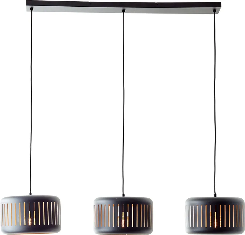 Tyas - Hanglamp - E27 max 3x60W - Zwart/Goud de Brilliant en Noir – photo produit