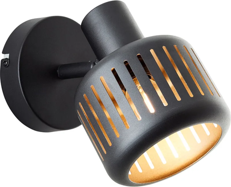 Tyas - Plafondspot - E14 max 1x28W - Zwart/Goudkleurig fra Brilliant i Guld – produktbillede