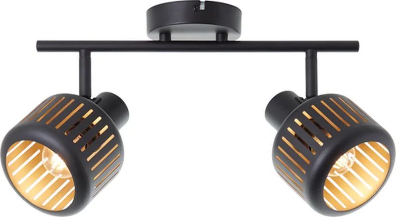 Tyas - Plafondspot - E14 max 2x28W - Zwart/Goudkleurig by Brilliant in Gold – product photo