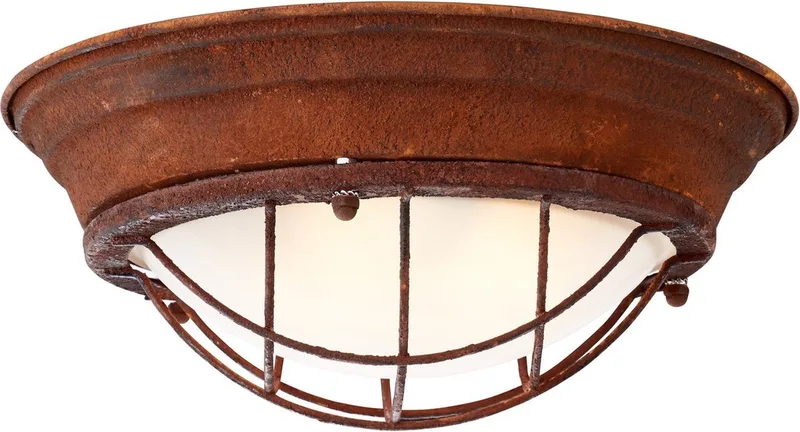 TYPHOON - Plafondlamp - Roestkleurig;Zwart de Brilliant en Roest – photo produit