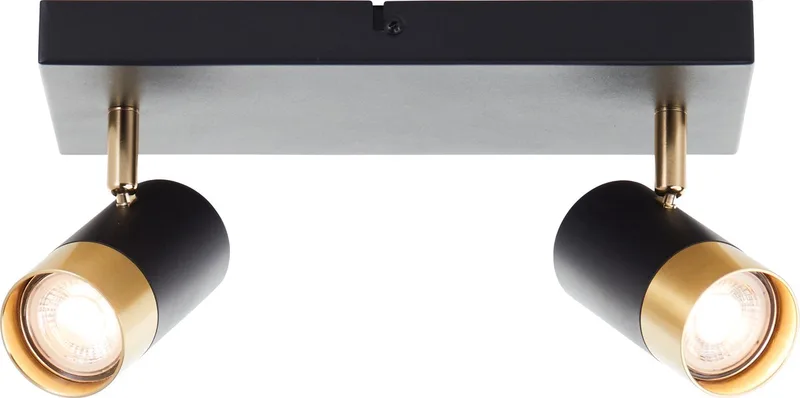 Vigolo - Plafondspot - GU10 2x5W - 3000K - Goud de Brilliant en Noir – photo produit