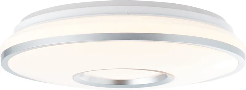 VISITATION - zilveren Plafonnière - LED plafondlamp Ø39cm, dimbaar 3000/6000K - 24 Watt, Ganglamp Afstandsbediening, Wit/Zilver G97043/58 fra Brilliant i Hvid – produktbillede