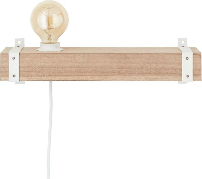 Wandlamp Whitewood 1-lichts hout/wit fra Brilliant i Hvid – produktbillede