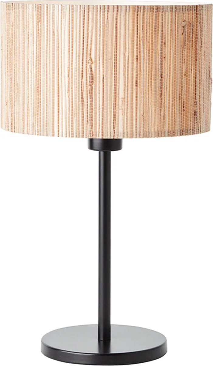 Wimea - Tafellamp - E27 max 1x42W - Zwart/Nature von Brilliant in Beige – Produktfoto