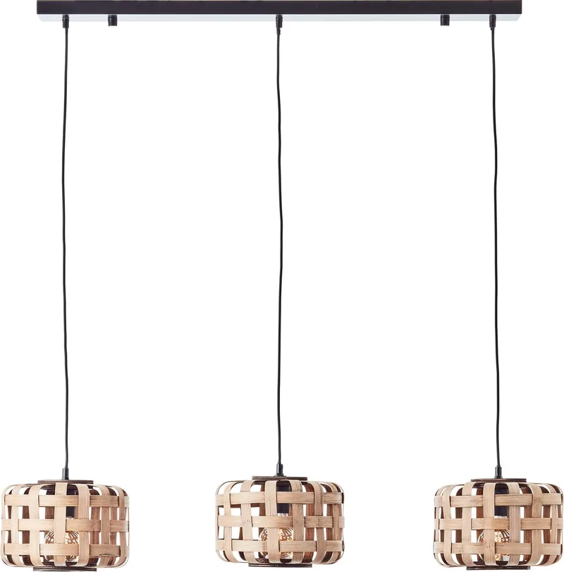 Woodline - Hanglamp - E27 max 3x60W - Natuur/Zwart fra Brilliant i Natur, Sort – produktbillede